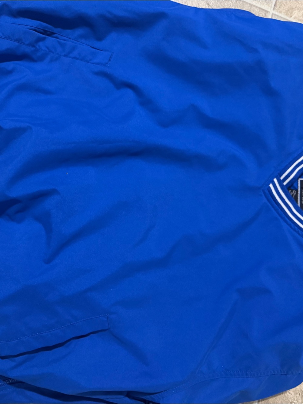 Holloway Royal Blue V-Neck Windbreaker with White Stripe Trim - Picture 4 of 5